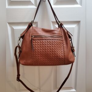 Malibu Skye Satchel with crossbody strap in caramel